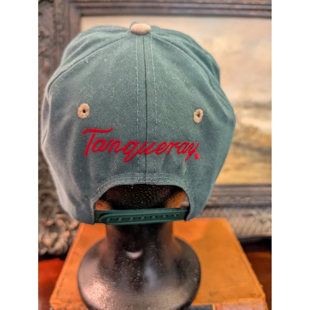 Tanqueray Gin Vintage Snapback Hat Mens Green Tan Two Tone Promo Baseball Cap